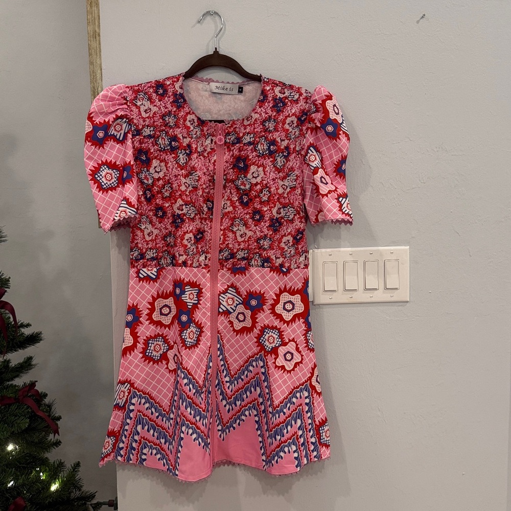 Mike is Pink and Red Floral Top